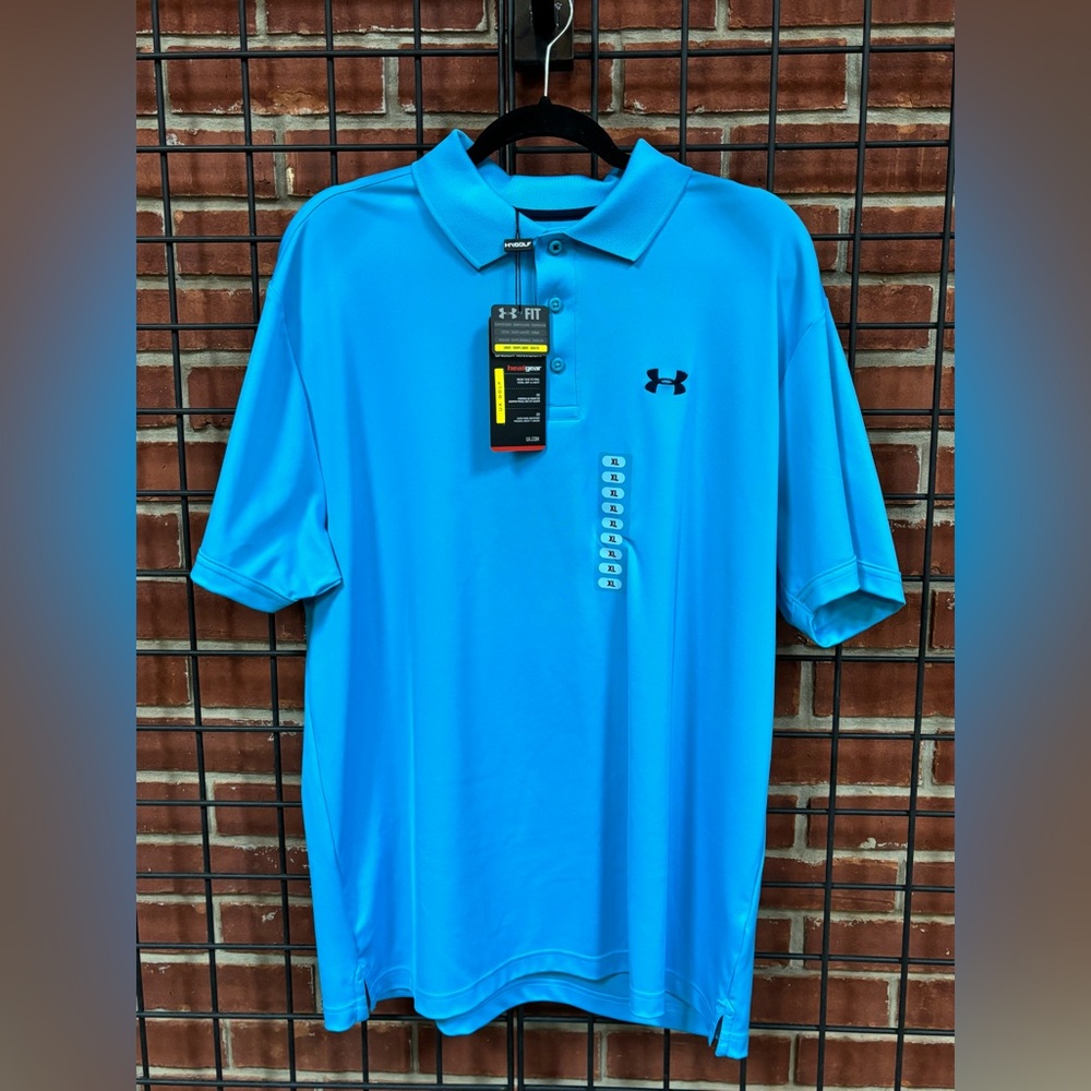 Under Armour HeatGear Golf Polo – XL – Bright Blue – NEW With Tags